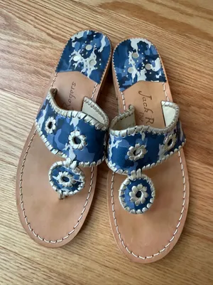 Jack Rogers Original Jack Sandal in Blue Camo Flip Flop Flat Beach - Size 8 thumbnail 1