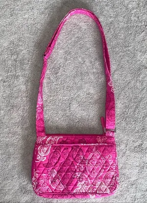 NWOT VERA BRADLEY Pink Paisley Print Crossbody Purse thumbnail 4