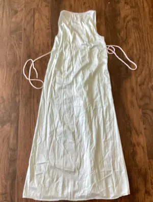 Vintage Silky Light Blue Nightgown with Embroidery thumbnail 4