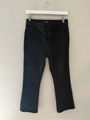 7 For All Mankind Black Sparkle Bootcut Jeans Women’s Size 29 Coated thumbnail 3