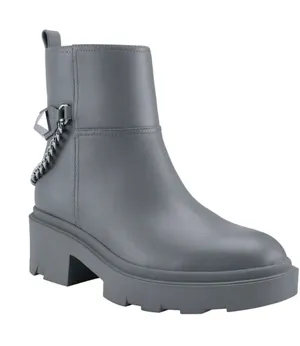 Marc Fisher Womens Waty Lug Sole Chelsea Booties Boots Siz 7.5 Gray Chain Grunge thumbnail 1