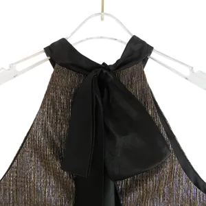 Laundry by Shelli Segal Metallic Gold Sleeveless Dress with Bow Neck Size 8 NWT thumbnail 8