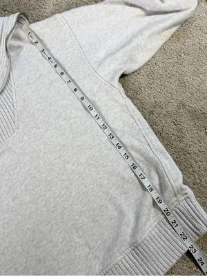 aerie Women’s Down To Earth Quarter-Zip Sweatshirt Oversized Pullover in Gray XS thumbnail 11