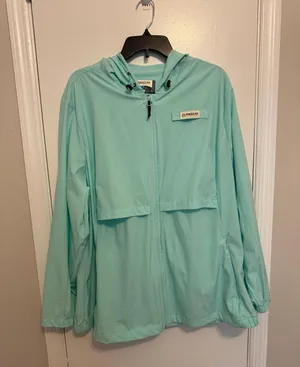 Magellan Fish Gear Women's 2X Jacket Windbreaker Mint Green Zip Up W/ Hood. thumbnail 1