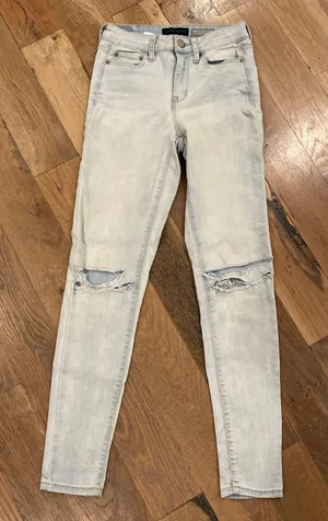 Aeropostale Womens High Waisted Distressed Jegging Size 00 Blue Stretch thumbnail 3
