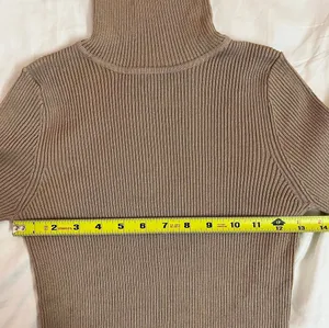Ambiance Apparel NWOT Neutral Light Brown Ribbed Turtleneck Sweater thumbnail 7
