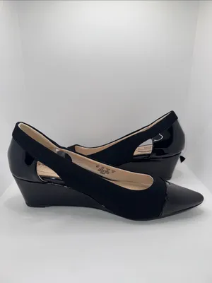 LifeStride MINA Wedge Heels Women’s 6 Vegan Patent & Matte Black thumbnail 4