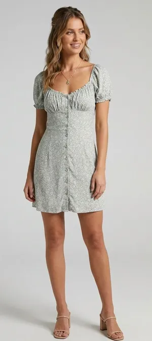 Trixxi Sage Floral Mini Dress thumbnail 1