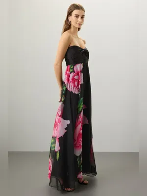 One33 Social Chiffon Strapless Gown Black Size 6 thumbnail 7
