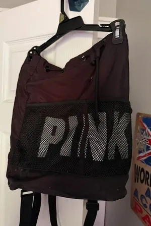 PINK by Victoria's Secret Drawstring Backpack - Black thumbnail 1