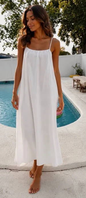 Backless White Spaghetti thumbnail 1