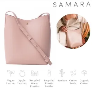 Anthropologie Samara Vegan Leather Crossbody Bag Peony Pink thumbnail 3