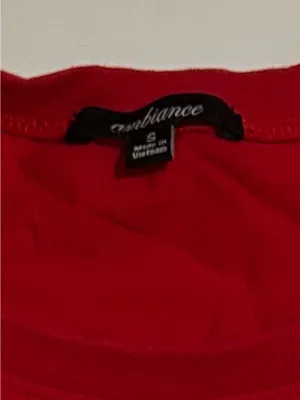 Ambiance Red Scoop Neck Short Sleeve Tee thumbnail 2