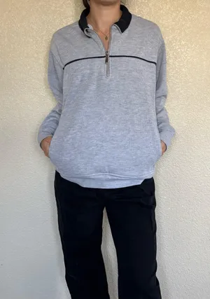 Vintage Grey Quarter Zip Gray Size undefined thumbnail 1