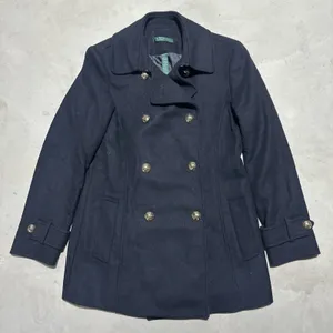 Lauren Ralph Lauren Double-Breasted Wool Blend Peacoat Size 2 Small Vintage thumbnail 1