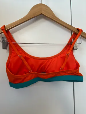 Cupshe Bikini Set Orange Aqua Stripes thumbnail 4