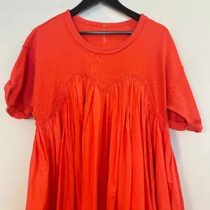FREE PEOPLE Catalina Mixed Media Minidress in Radiant Watermelon Size X-Small thumbnail 6