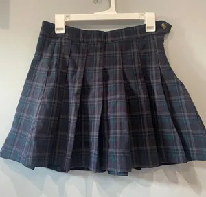 Pleated Navy blue and Green Plaid Mini Skirt American Eagle size 2 thumbnail 1