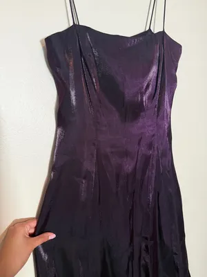Zum Zum by Niki Livas Iridescent Metallic Purple Maxi bubble hem Dress thumbnail 4