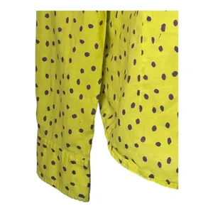 J McLaughlin Shirt Women 8 Yellow Purple Polka Dot Cotton‎ Collared Button Down thumbnail 5