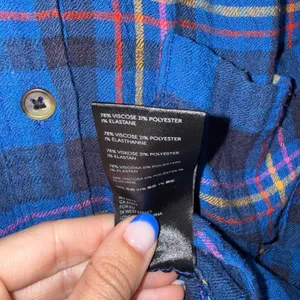 Anthropologie Plaid Tunic Womens M Blue Excellent‎ Button Back Flannel Shirt thumbnail 4