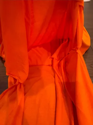Women’s Orange Ruffle Maxi Dress Size XL - C15-022 thumbnail 6