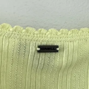 NWT O'Neill 100% Cotton Lemon Yellow Crop Top Sz S Scalloped Hem Square Neck thumbnail 10