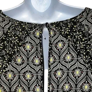FREE PEOPLE Rolling Hills Mixed‎ Media Empire Waist Tunic Top EUC Size S thumbnail 6