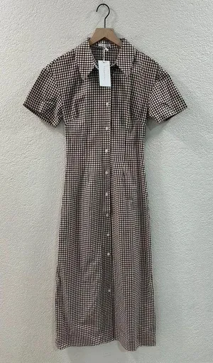 NWT Charcoal Clothing Lua Maxi Dress (Choc Gingham) Size 4 thumbnail 6