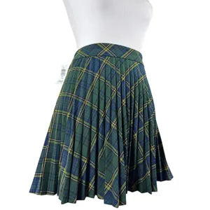 NWT Aritzia Sunday Best Tabby Green & Blue Pleated Mini Skirt thumbnail 2