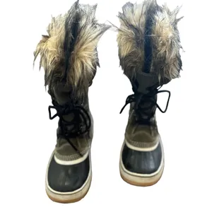 Sorel Joan of Arctic Green Waterproof Faux Fur Winter Snow Boots Size 6 thumbnail 3