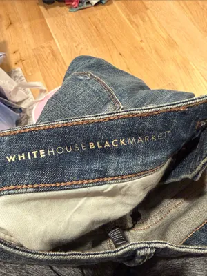 White House Black‎ Market Dark Blue Boot-Cut Jeans with Embellishment 4 nwt thumbnail 6