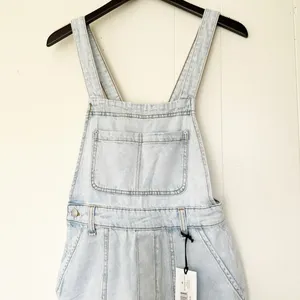 NWT WEWOREWHAT Denim Slit Short Overalls XS thumbnail 2