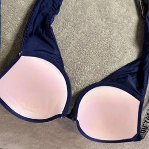 Victoria's Secret Very Sexy Push Up Bra Rhinestone Strap Womens 34A Navy Blue thumbnail 6