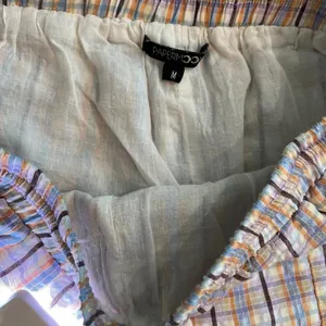 Papermoon Ava 100% cotton plaid chop hem drawstring shorts, gauze liner Size M thumbnail 5