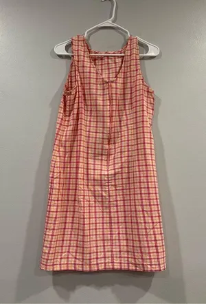Faded Glory Pink Checkered Sleeveless Short Dress M? thumbnail 3
