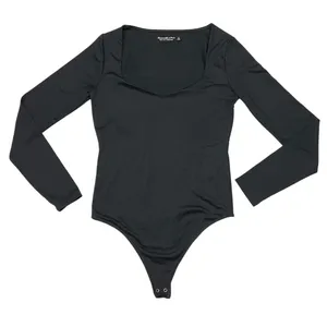 Abercrombie‎ & Fitch Bra Free Seamless Deep V Bodysuit Black Small thumbnail 1