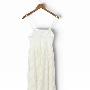 Lulus Delightful Charisma White Embroidered Sequin Mesh Midi Dress size XS thumbnail 5