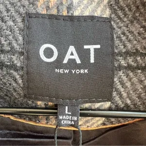 OAT NEW YORK NWT Plaid Fringe Blazer Tweed Cropped Jacket Size Large thumbnail 4