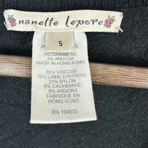 Vtg Y2K Nanette Lepore Sequin Mini Dress Womens Small Black‎ Bow Showgirl Glam thumbnail 2