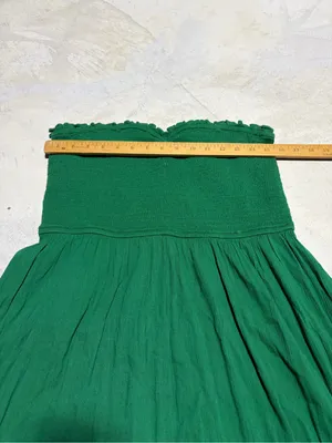 Aerie Green Strapless smocked sun dress large thumbnail 6