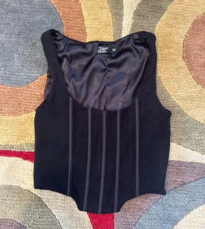 Tiger Mist Corset Top Black Crop Tank Top Size Medium thumbnail 1