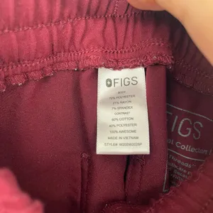 FIGS Zamora Jogger Scrub Pants Burgundy Drawstring XXS Women's thumbnail 4