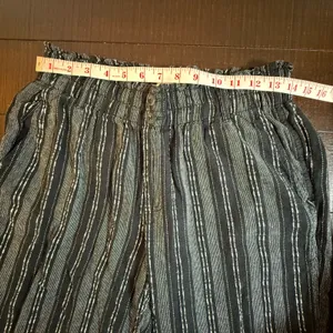 Briggs Womens‎ Linen Blend Striped Pull On Pants Black White Medium 1760053 thumbnail 3
