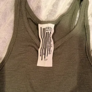 Free People Long Beach Tank Top Olive Green Ribbed Racerback Size Small thumbnail 3