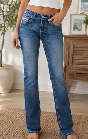 Y2K‎ Amethyst Jeans Low Rise Skinny Straight Leg Jeans Size 7 Embroidered Denim thumbnail 1