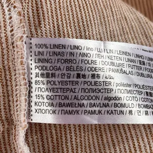 MNG Women's 100% Linen Brown Striped Mini Dress Size 6 thumbnail 5