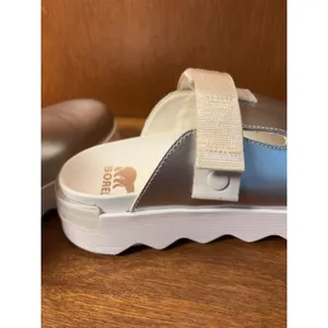 Sorel Viibe Metallic Silver Sea Salt Platform Clogs sz 11 Futuristic Chunky thumbnail 14