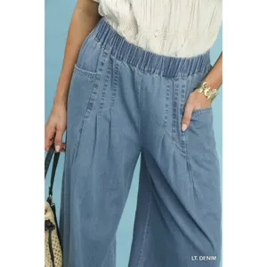 Umgee Stone Washed Wide Leg Pants -‎ Small thumbnail 5