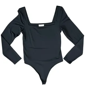 Babaton Black Square Neck Long Sleeve Nylon Spandex Thong Bodysuit Size L thumbnail 9